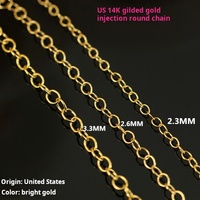 Chaîne d'extension ronde remplie d'or 14K No Ternish America pour la fabrication de colliers et de bracelets de bijoux