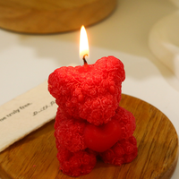 Bougie parfumée en forme d'ours rose, cadeau créatif pour la Saint-Valentin, bougie exclusive transfrontalière en cire de soja mélangée