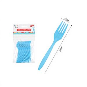 20 Forchette in PP Azzurro da 14 cm per Feste ed Eventi, Stoviglie e Decorazioni, Modello Peiyong 52389 - Product Image 1