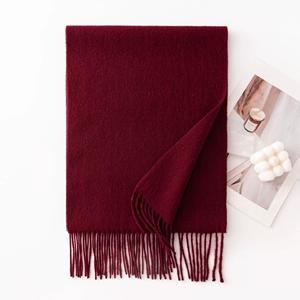 Solid Color 100% Pure <b>Wool</b> Scarf With Tassel Luxury Soft Warm Winter <b>Wool</b> Shawl <b>Wrap</b> Cashmere Muffler For Women Men Daily Wear - Product Image 3