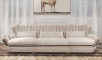 Ensemble de canapés italiens modernes en tissu blanc, canapé sectionnel, suite de salon pour salon, chaise de mariage de luxe