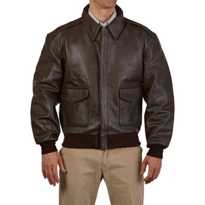 Chaqueta de Cuero Genuino para Hombre, de Alta Calidad, al por Mayor, Tallas Grandes, Reversible, de Invierno, Estilo Urbano, con Cuello Alto - Product Image 3