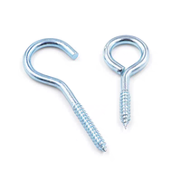 Crochet à vis de qualité industrielle en acier au carbone, zingué blanc, M6 à M12, pour la fixation de cordes à linge et de cordes de lavage, usage professionnel