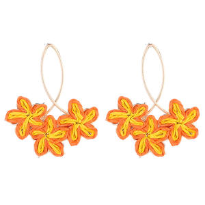 ต่างหูดอกไม้แฮนด์เมดสำหรับวันหยุดพักผ่อนของ2025ใหม่ต่างหูรูปดอกปาล์มสีสันสดใสน่ารักริมชายหาดสำหรับปาร์ตี้ของผู้หญิง - Product Image 4