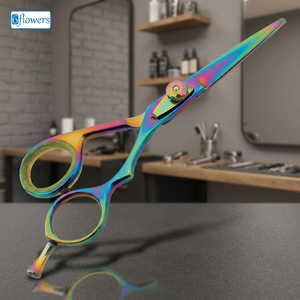 กรรไกรตัดผมมืออาชีพ สแตนเลสสตีล ใบมีดโค้งและเฉียง สำหรับช่างทำผม - Product Image 2