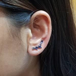 Los pendientes de Iolite Ear Climber de diseñador minimalista de calidad fina más asequibles en plata de ley 925 - Product Image 4