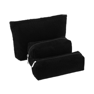 <span class=keywords><strong>Set</strong></span> di 3 Borse per il Trucco in Velluto a Coste per Donne, Carino ed Estetico con Sorriso, per Organizzazione e <span class=keywords><strong>Viaggio</strong></span>, Chiusura Aperta - Product Image 1