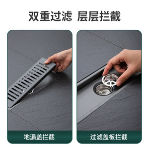 Pure Music 298D rectangulaire en acier inoxydable 304 hôtel salle de douche projet grand déplacement déodorant Long drain de sol 4.5cm - Product Image 5