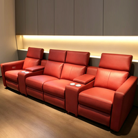 Ensemble de canapés électriques multifonctionnels de luxe en cuir pour la maison, le bureau ou le home cinéma, avec siège inclinable et dossier et repose-pieds réglables