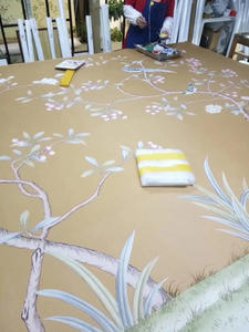 Zhenling luxury Chinoiserie silk <span class=keywords><strong>alberi</strong></span> a farfalla dipinti a mano <span class=keywords><strong>con</strong></span> <span class=keywords><strong>carta</strong></span> <span class=keywords><strong>da</strong></span> <span class=keywords><strong>parati</strong></span> a colori di sfondo variabile per la decorazione della parete interna - Product Image 2