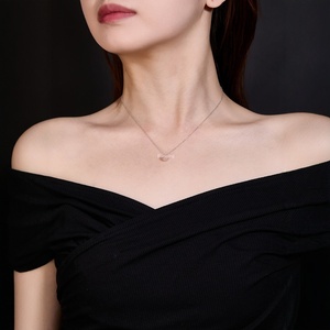 Collier pendentif bulle en moissanite plaqué or argent S925 avec chaîne O géométrique unisexe - Product Image 5