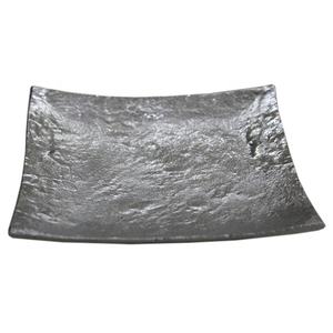 Joli plateau alimentaire de forme carrée en aluminium nickelé brut Joli plateau alimentaire et plateaux de service en aluminium nickelé brut - Product Image 1