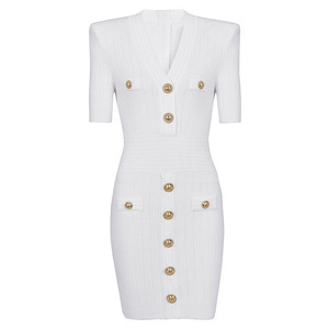 Nuovi Arrivi 2026: Abito in <span class=keywords><strong>Maglia</strong></span> Classico da Donna con Scollo a V Profondo e <span class=keywords><strong>Maniche</strong></span> <span class=keywords><strong>Corte</strong></span>, <span class=keywords><strong>Vestito</strong></span> Casual Lavorato a <span class=keywords><strong>Maglia</strong></span> - Product Image 4