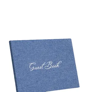 Factory Profesional Manufacturer Custom Linen Cover Guest Book 120 Lined Pages Wedding Guestbook