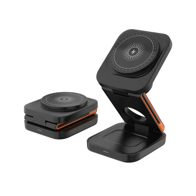 3 in 1 Wireless Charger Magnetic Foldable Charging Station Travel Charger for Phone Wireless Charger Power Adapter