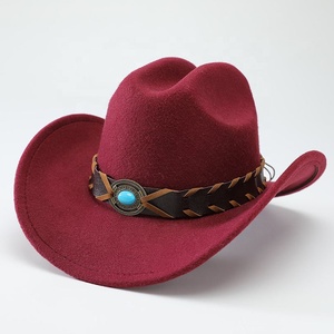 Sombrero Vaquero de Fieltro Personalizado al por Mayor para Hombre y Mujer, Gorra Fedora de Fieltro con Decoración de Cinturón, Estilo Europeo Americano de Moda - Product Image 6