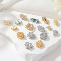 Accessoires de bijoux à bricoler soi-même faits à la main fermoir de bijoux en or 14K fermoir de collier de perles de zircon micro-pavé boucle de connexion de bracelet