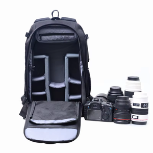 Large-Capacity Nylon Zipper <b>Camera</b> Case <b>Backpack</b> Rear-Opening Anti-Theft Waterproof Tripod Holder for Photographers - Product Image 2