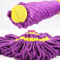 Serpillère ronde en microfibre avec cordon torsadé et manche télescopique en acier inoxydable pour le nettoyage des sols à la maison KOOCCA