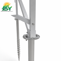 Support au sol en alliage d'aluminium léger pour fermes solaires, cadre résistant à la corrosion, inclinaison réglable, fondation en béton PV