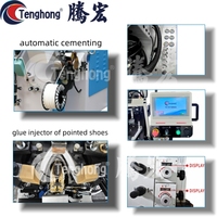 Machine automatique Tenghong pour la pose de semelles et le collage des embouts de chaussures, 9 pinces, mémoire informatique, pour la fabrication de baskets et de chaussures à talons hauts