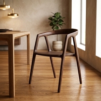 Nouveau design 2026 : Chaise de salle à manger scandinave portable en bois massif foncé pour la maison, le restaurant et l'appartement