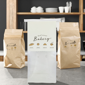 ถุงไมลาร์กระดาษคราฟท์หน้าต่างใสกันคราบไขมันสำหรับขนมปังโลโก้ออกแบบได้ตามต้องการ - Product Image 2