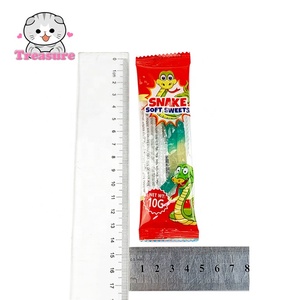Venta al por mayor personalizada en forma <span class=keywords><strong>de</strong></span> <span class=keywords><strong>serpiente</strong></span> gelatina suave caramelo aperitivos Halal amargo sabor a fruta dulce - Product Image 6