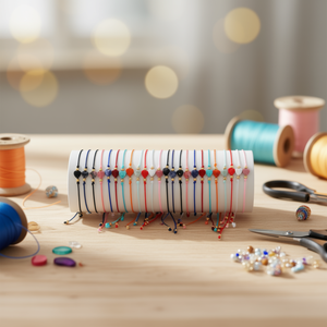 Braccialetti con perline alla moda a forma di cuore con filo colorato, 2400 pezzi in scatola - Product Image 3