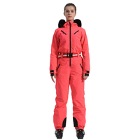 Combinaison de ski et snowboard pour femme, imprimée, imperméable 10 000 mm, coupe-vent, respirante, épaisse et chaude, une pièce, vêtements de sport