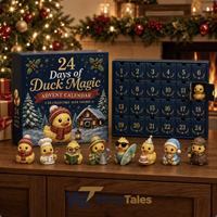 Calendrier de l'Avent Canard de Noël 24 Jours – Figurines de Canards en Caoutchouc à Collectionner – Boîte Mystère – Compte à Rebours – Coffret Cadeau Surprise – Mini Jouet Canard