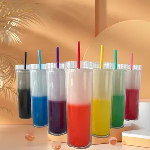 Hot Selling Gradient Handheld Coffee Cups With Straws For Office Use