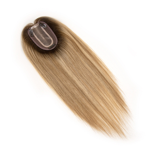 Topper de cheveux européens de haute qualité 3x5 pouces, mono lace, nœuds simples, brun naturel, dentelle suisse, cheveux russes, pour femmes blanches - Product Image 6
