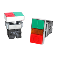 Interrupteur à bouton-poussoir à vis à réinitialisation automatique RY-XB2-11RDG 1NO1NC IP65 niveau 22mm Double bouton 10A 24V 10A 24V métal matière plastique