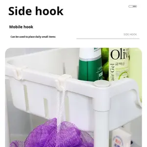 Nouveau chariot mobile à roues multicouches pour salles de bains dortoirs cuisines et support de rangement encastré du sol au plafond - Product Image 3