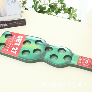 Plateau porte-bouteilles en verre en forme de bouteille de vin avec plusieurs compartiments pour bar et KTV, support de rangement en bois durable - Product Image 2