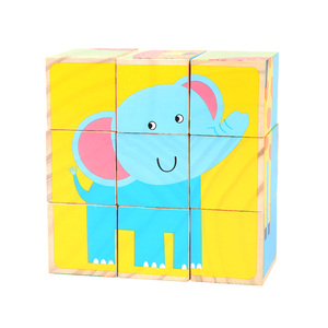 Mainan Pendidikan Anak, 9 Buah Mainan Pendidikan Anak-anak Blok Kubus 3d Puzzle Kayu - Product Image 2