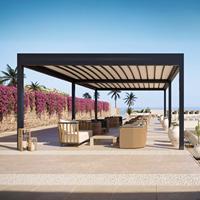 Pergola en alliage d'aluminium imperméable avec toit rétractable, structure en alliage d'aluminium, auvent coulissant pour patio et terrasse