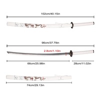 Espada Katana Japonesa Tradicional Hecha a Mano de 102 cm, Funcional, Real, Doble, Blanca, Decorativa, para Exhibición, Fabricante de China