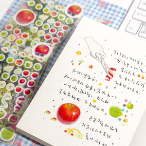 AGUGU Autocollants de la série Little Happiness Autocollants sur le thème du sel Showa Showa Ins Style Pomme Tomate Planner Diy Guka Autocollants décoratifs - Product Image 4