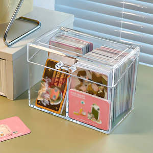 Acrylic <strong>Clear</strong> Kpop Photos Game Sports Trading <strong>Card</strong> Display Case Multifunctional Plastic <strong>Box</strong> with Flip Cover <strong>Card</strong> Storage Holder - Product Image 4