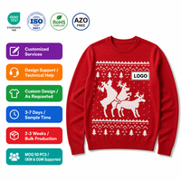 Pull en tricot d'hiver personnalisé ODM/OEM, motif de Noël, ensemble premium épais, respirant et anti-plis