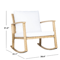 Fauteuil à bascule en rotin tressé pour patio, jardin, véranda, balcon, cour – Meilleure vente
