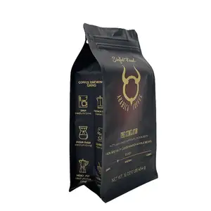 Bolsa biodegradable para cafe cetak digital 1 kg grosir mewah dipersonalisasi tas kopi daur ulang dengan katup