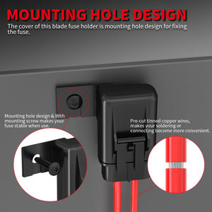 Portafusibles en Línea de Servicio Pesado de 12 V CC, Portafusibles de Cuchilla ATC/ATO Impermeable de 12 AWG con <span class=keywords><strong>Fusible</strong></span> en Línea de 20 <span class=keywords><strong>Amp</strong></span>, 30 <span class=keywords><strong>Amp</strong></span> y <span class=keywords><strong>40</strong></span> <span class=keywords><strong>Amp</strong></span> para Automóvil - Product Image 5