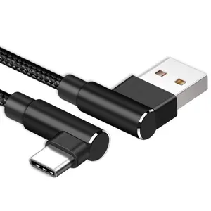 2024 sıcak satış USB USB C sağ açı 90 derece hızlı şarj kablosu veri kabloları Samsung için