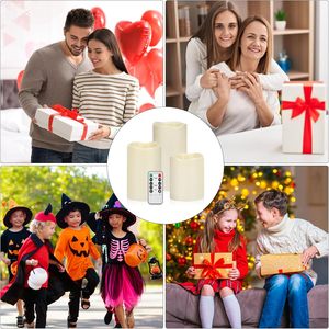 Ensemble de 6 bougies LED à piles en cire véritable avec télécommande 10 touches et minuterie de 24 heures - Product Image 5