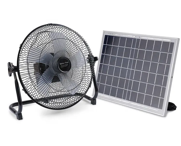 Sistema de ventilador Solar con Panel Solar y batería, 16 ", 12", mesa portátil, recargable, eléctrico, 12V de CC