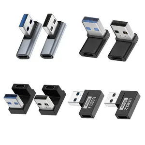 USB 3.0 90 องศาอะแดปเตอร์ USB มุมขวา USB ชายหญิงสําหรับแล็ปท็อป SSD ฮาร์ดไดรฟ์สาย Extender