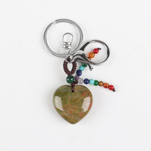 Giá bán buôn đá quý tự nhiên hình trái tim Keychain lo lắng đá Keychain - Product Image 5